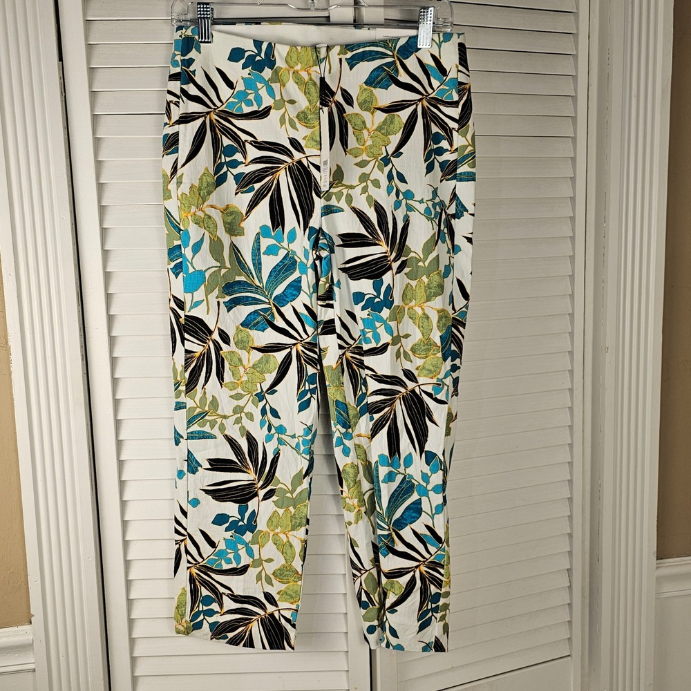 NWT Chico's Womens So Slimming Juliet Santa Ponsa Straight Crop Pants 00 2
